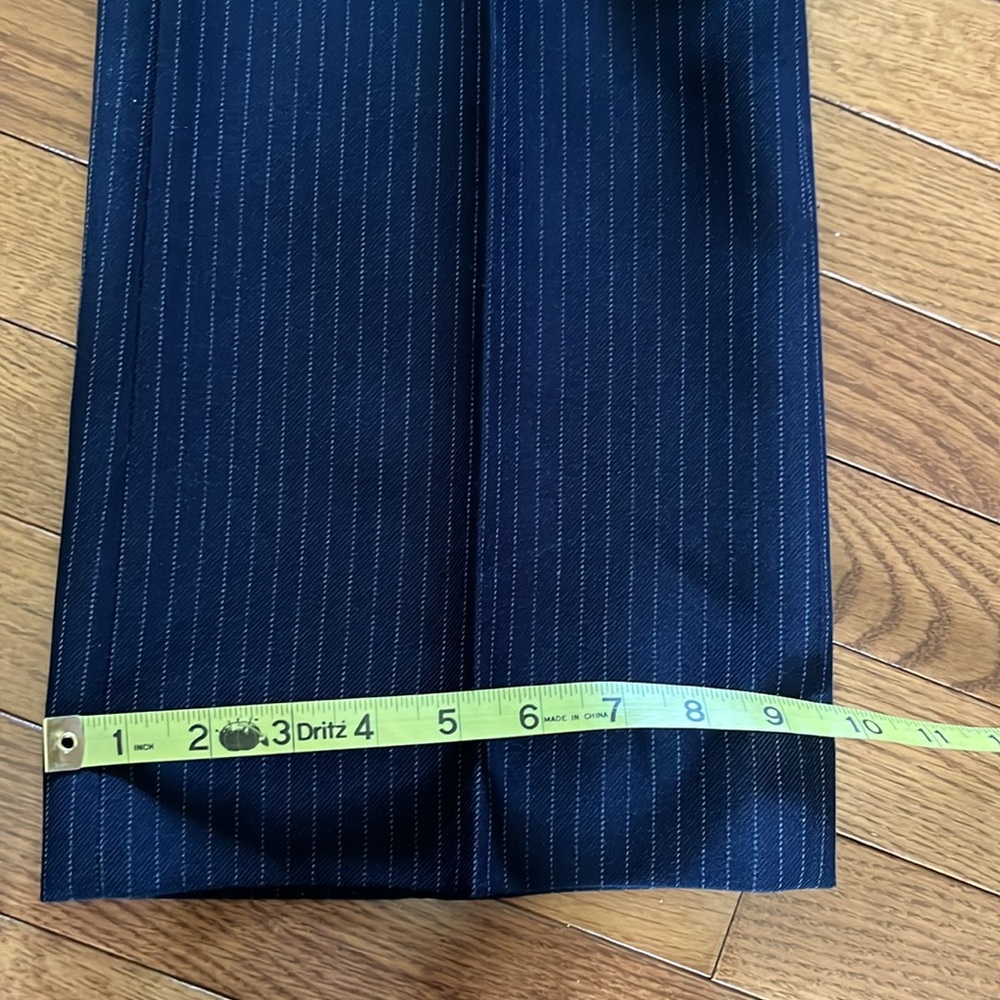 Vintage Navy Wool Pinstripe Trousers - Picture 5 of 16